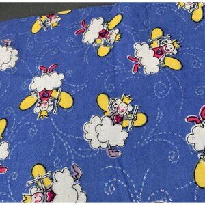 Princess Cloud Patterned Vibrant Blue Fabric Cotton Crafts 1/2 yard x 40"